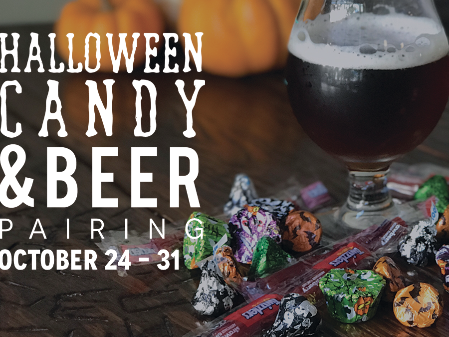 halloween candy and craft beer